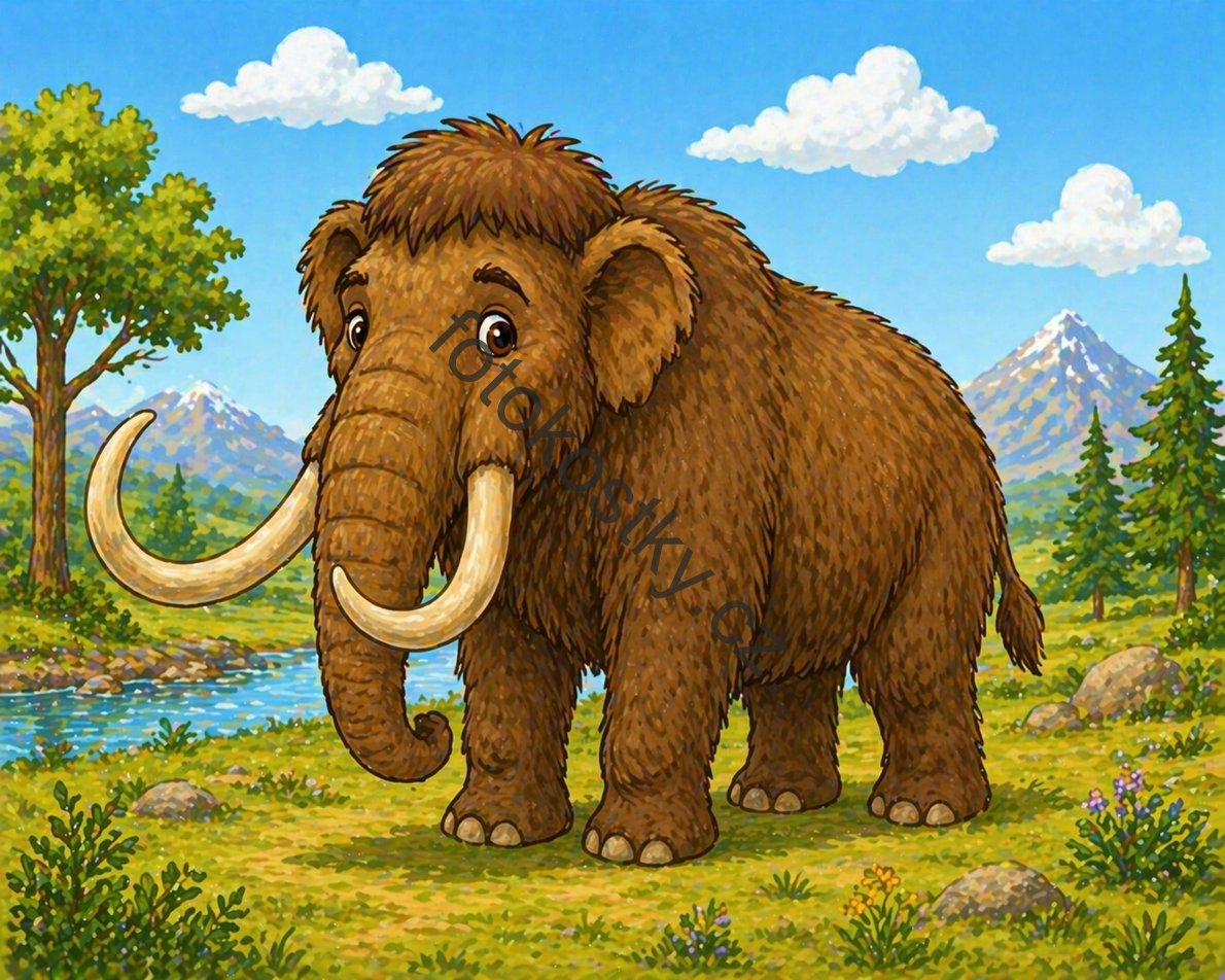 mamut na slunném místě v pralese 